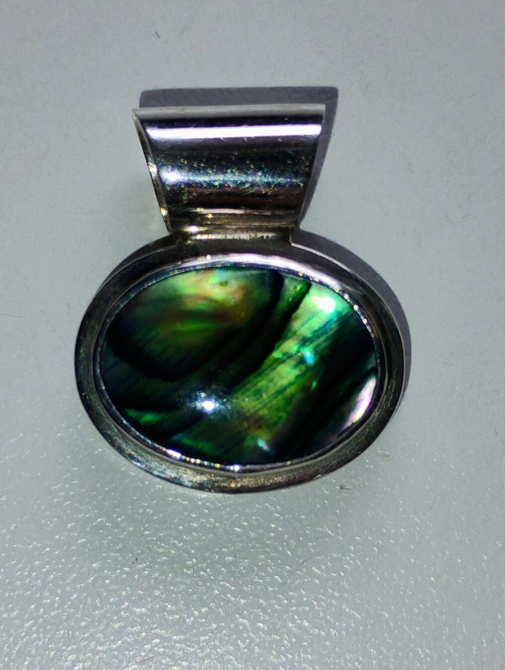 Abalone Shell Small Oval Pendant Sterling Silver